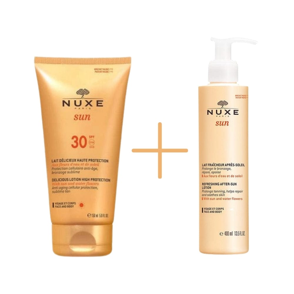 Nuxe Sun Lait Délicieux Protection Spf30 150 ml & Lait Après Soleil Rafraîchissant 400 ml