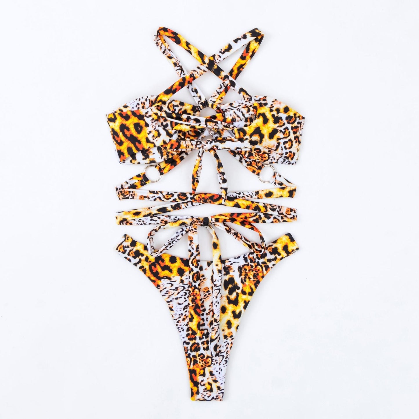 Leopard Print Swimwear Bikini Rope Sexy Swimsuit Women Bikini