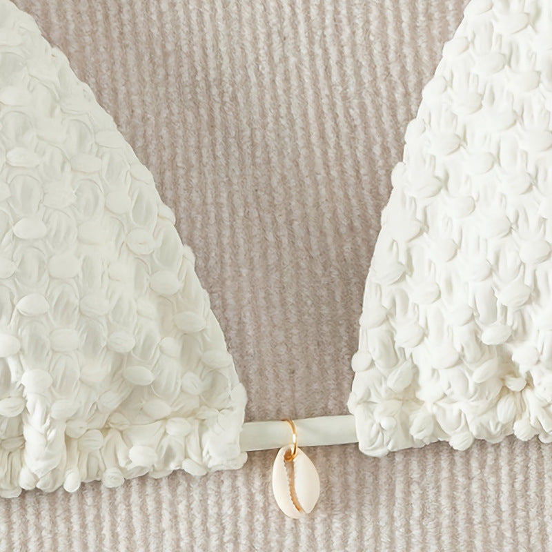 Lace up Split Swimsuit Women Sexy Bikini Solid Color Spring Beach Swimsuit Bikini