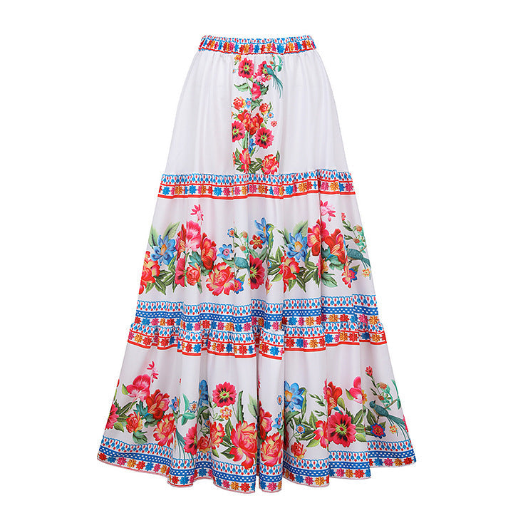 Ruffled Slimming Printed One Piece Swimsuit Women