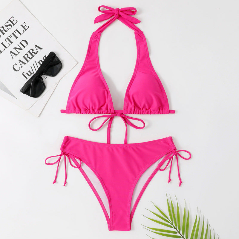Swimsuit Women Strap Bikini Sexy Swimsuit Solid Color Bikini Swimsuit