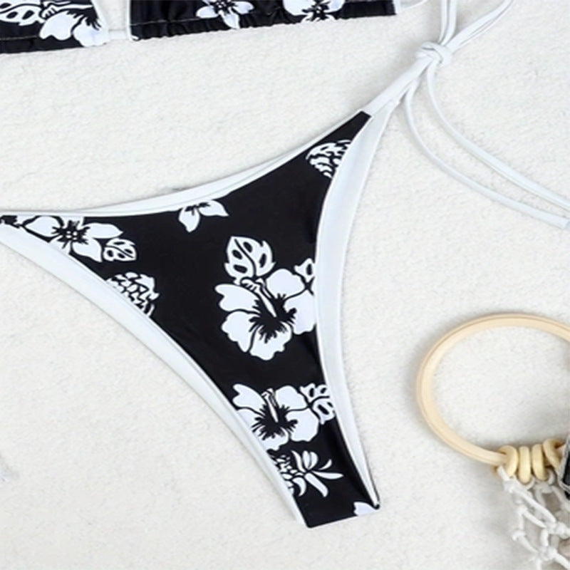 Floral Sexy Bikini Split Swimsuit Women Beach Triangle Bikini Swimsuit