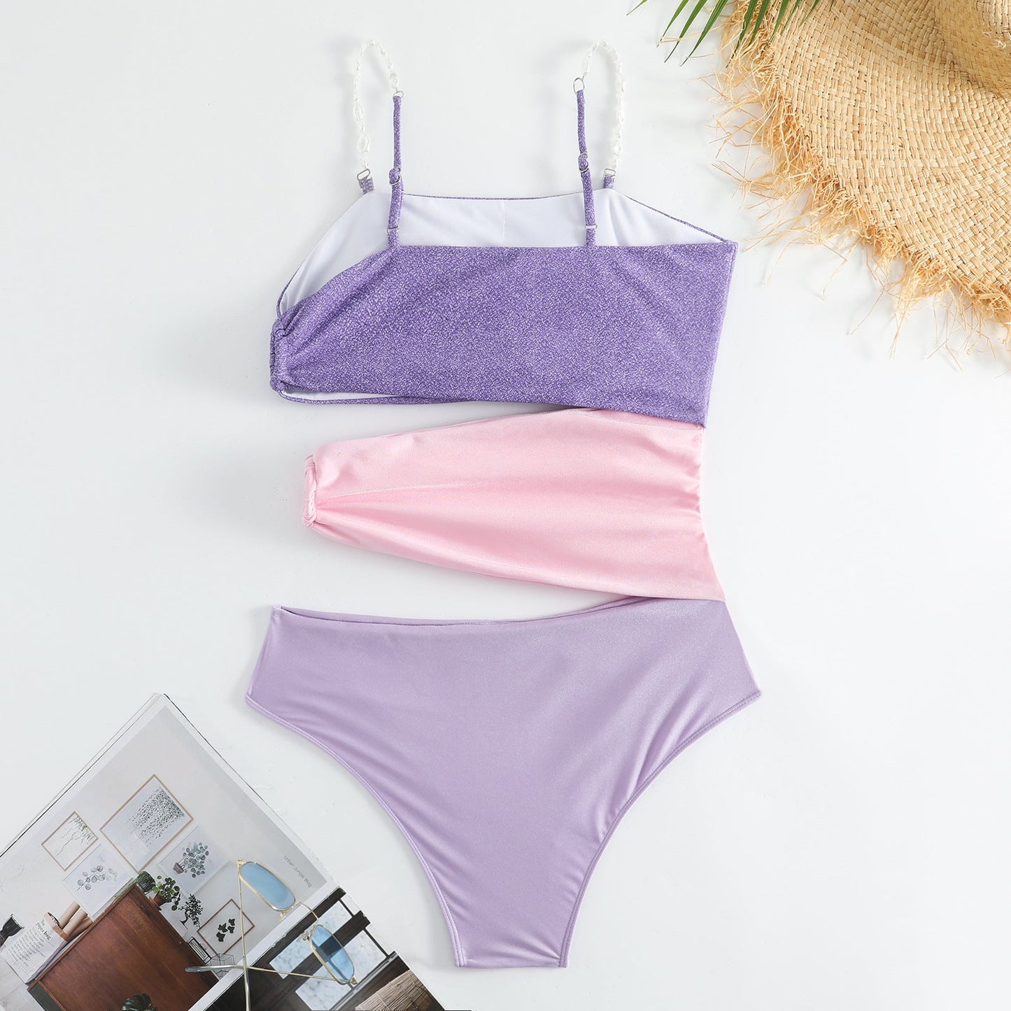 One Piece Swimsuit Color Matching Vacation Sexy Swimsuit