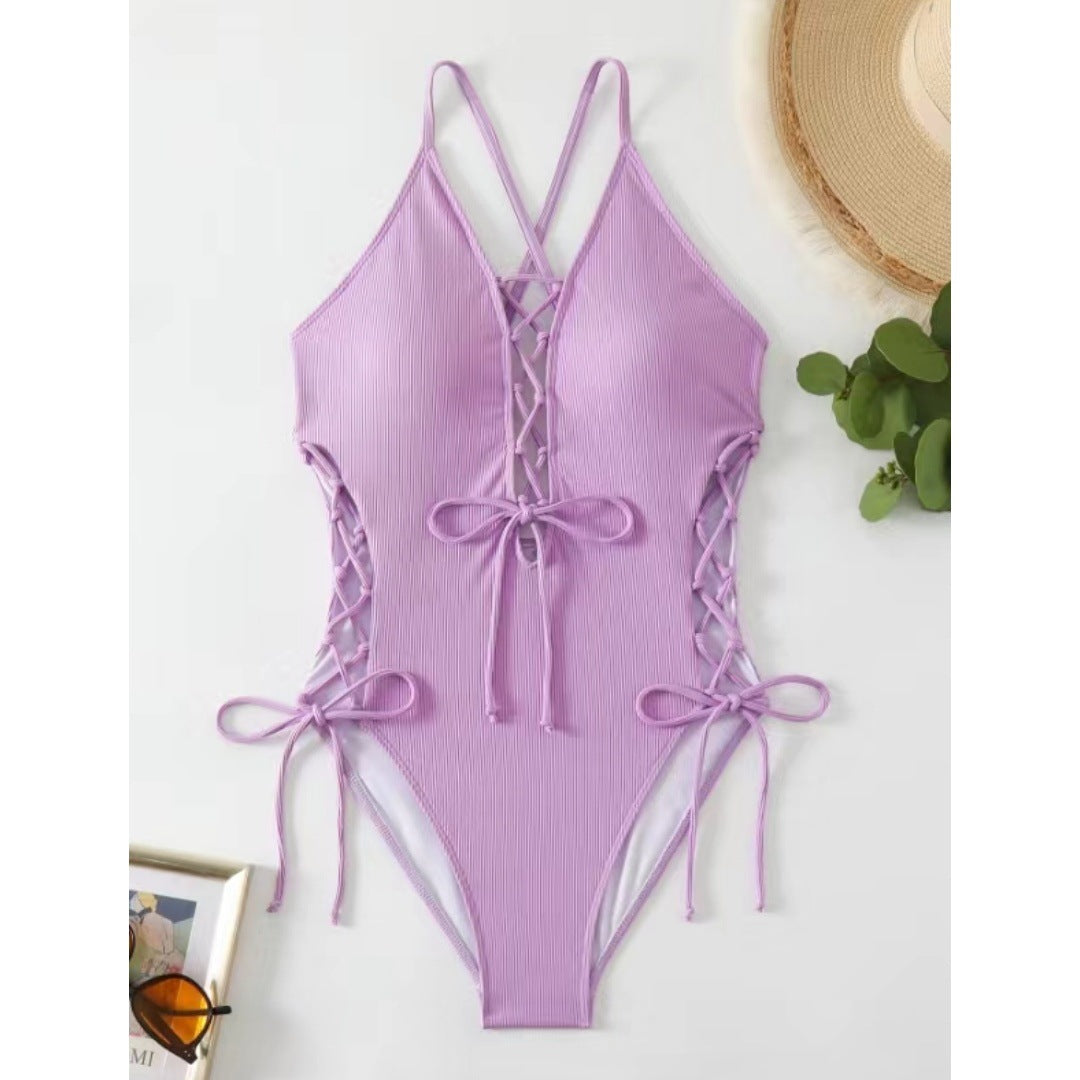 Sexy Backless Swimsuit Halter Swimwear Bikini Swimsuit Women