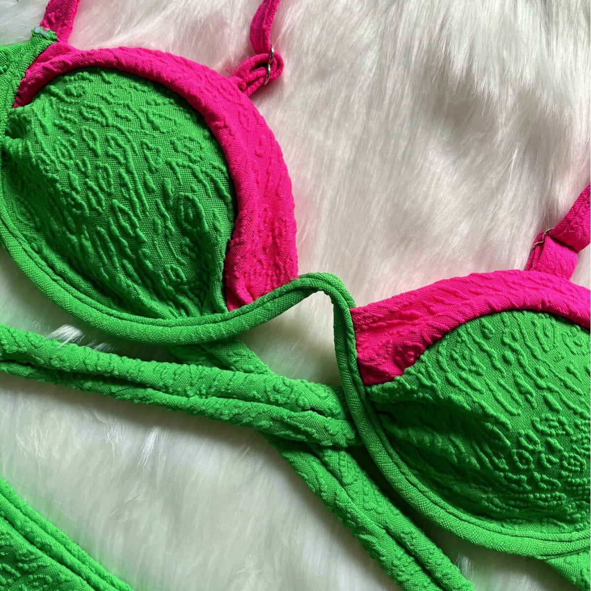 Special Fabric Stitching Bikini Swimsuit Beach Sexy Women Swimsuit