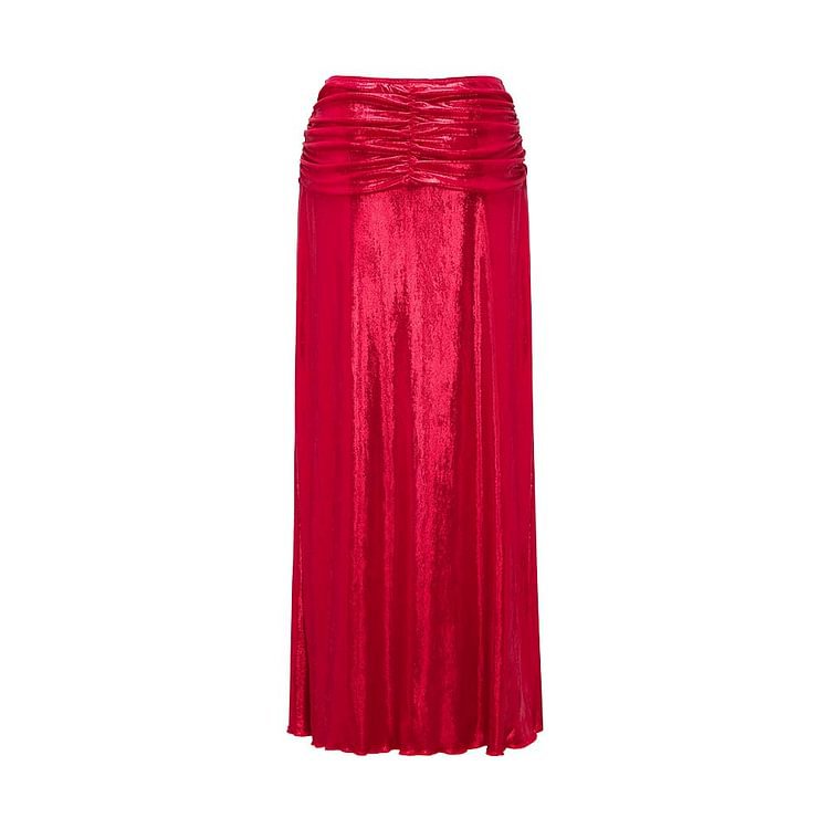 V Neck Solid Color Luminous Fabric One Piece Swimsuit Women