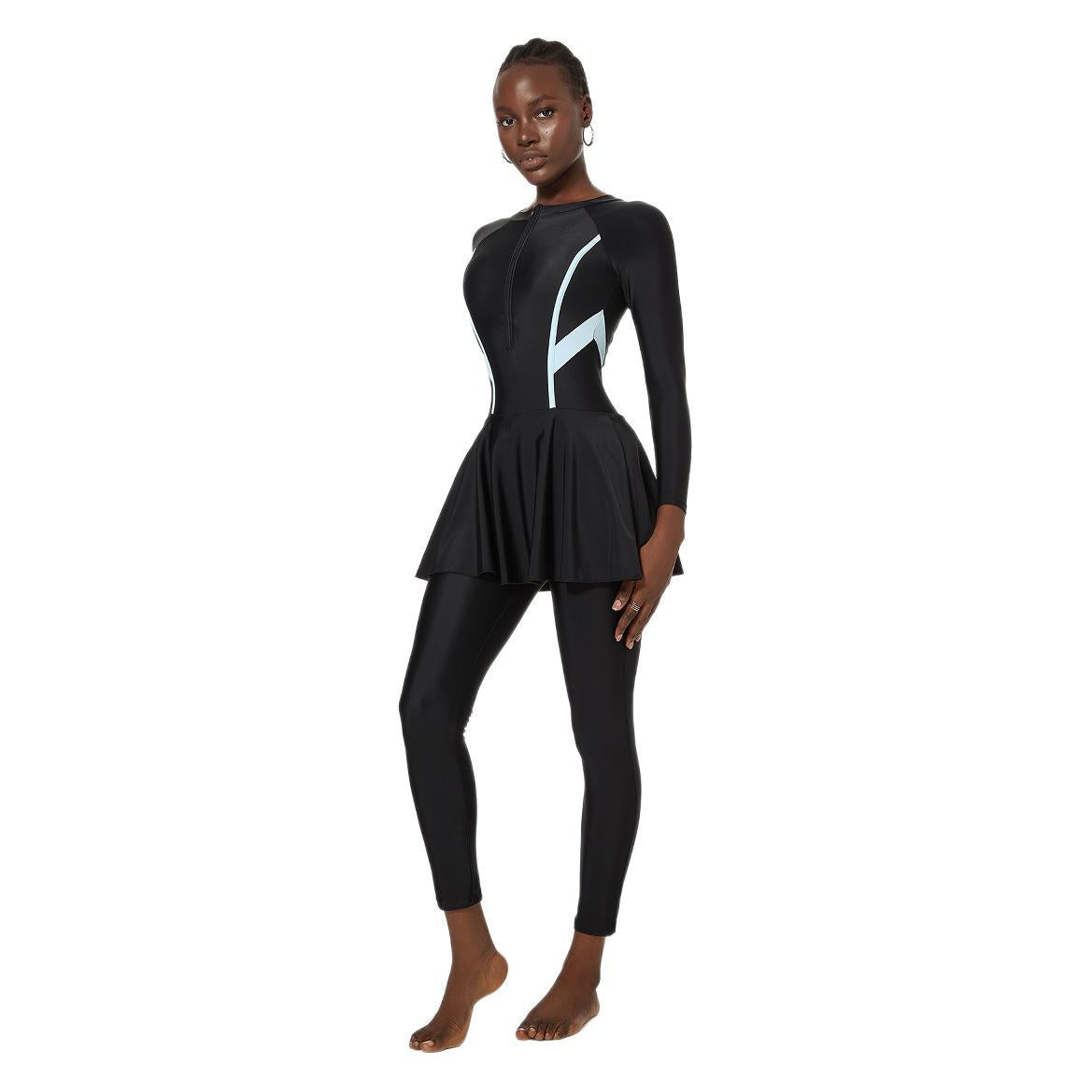Swimwear Women Belly Covering One Long Sleeve Trousers Spring Surfing Diving Swimsuit