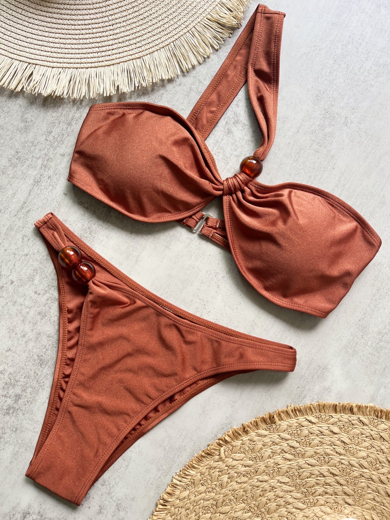 Popular Colors Solid Color Bikini Sexy Backless Split Swimsuit Nylon Bikini