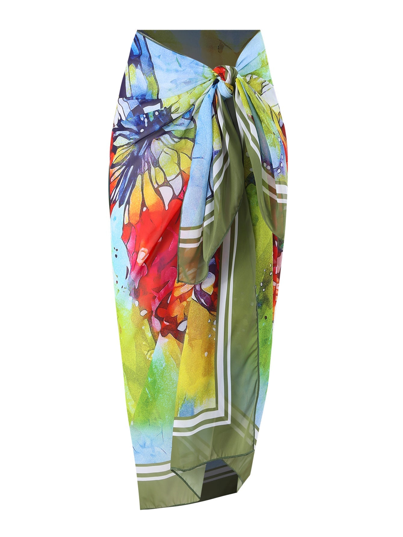 Lonkey Swimsuit Printed Two Piece Suit Conservative Cover Swimsuit Women Bikini