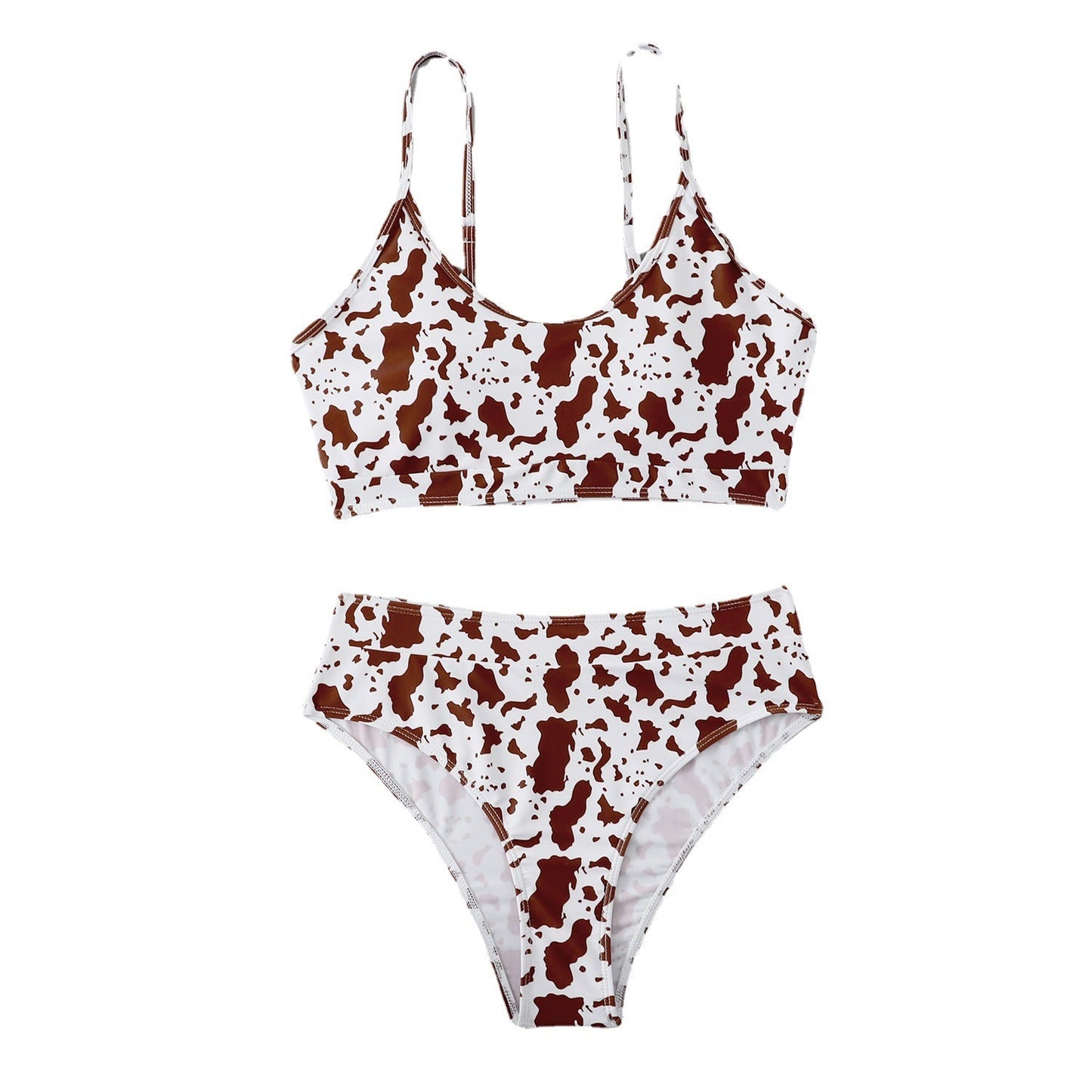 Split Beach Swimsuit Cow Print Sexy Beach Bikini Swimsuit Women