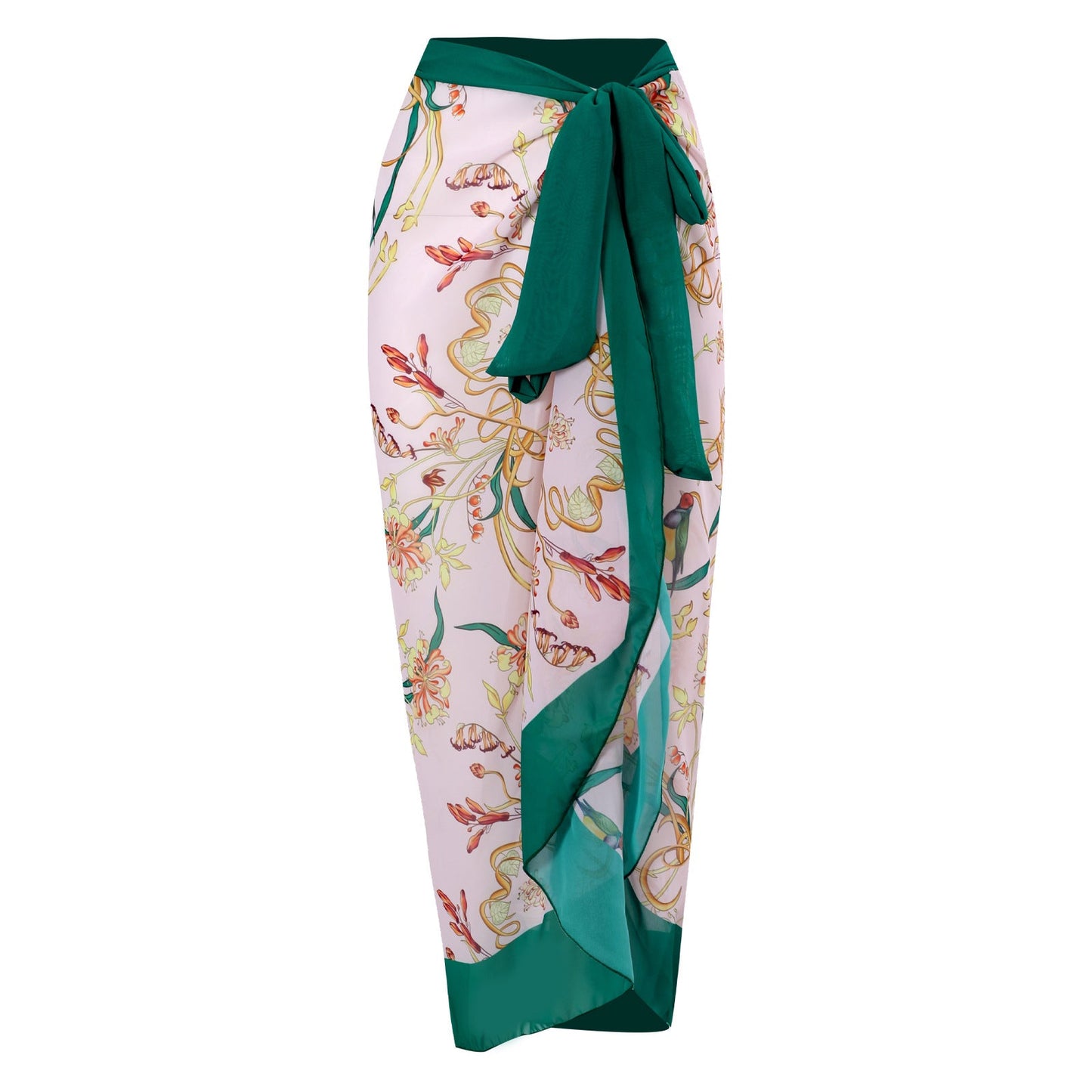 One Piece Women Swimwear Retro Cover Belly Slimming Swimsuit Chiffon Beach Dress