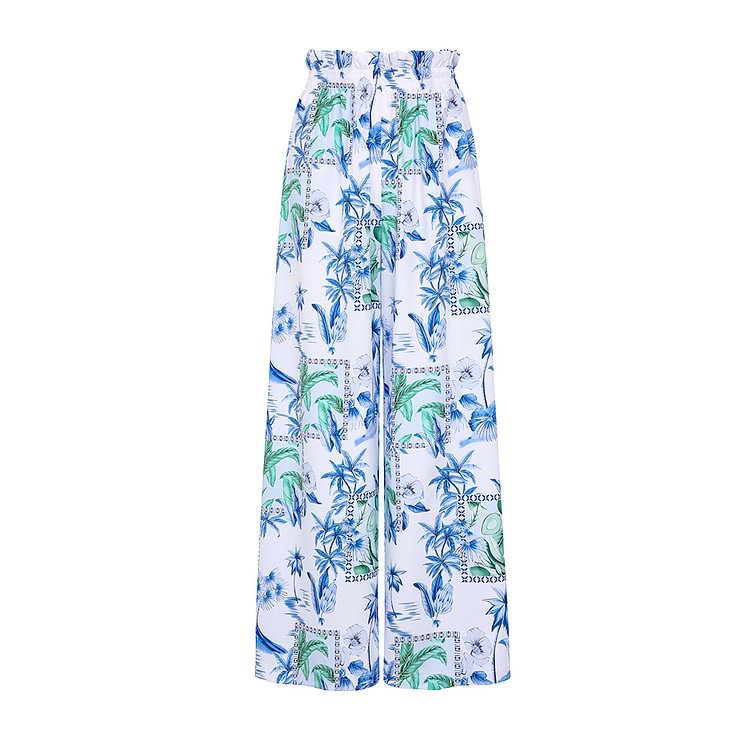 Summer Lotus Leaf Sleeve Split Swimsuit Women Seaside Vacation High Waist Thin Bikini