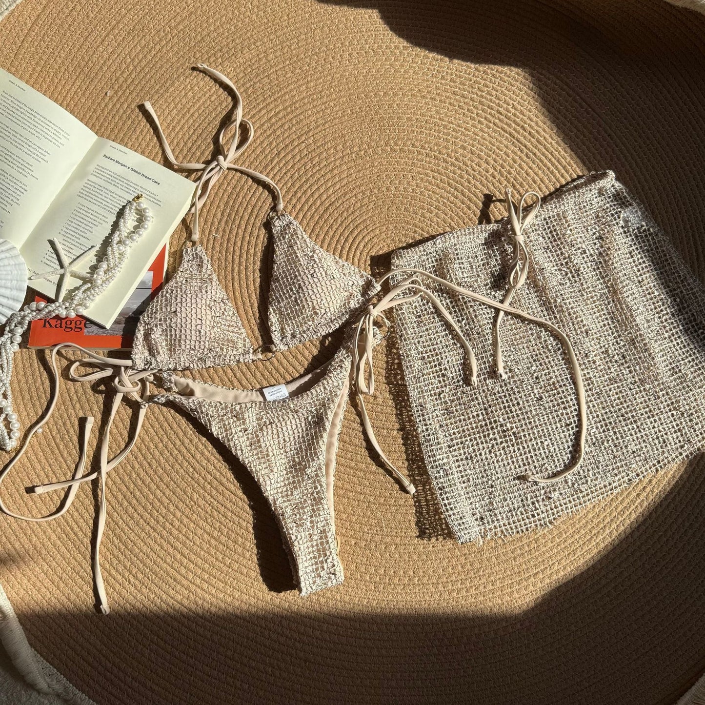 Special Mesh Three Piece Swimsuit Sexy Lace up Swimsuit Bikini