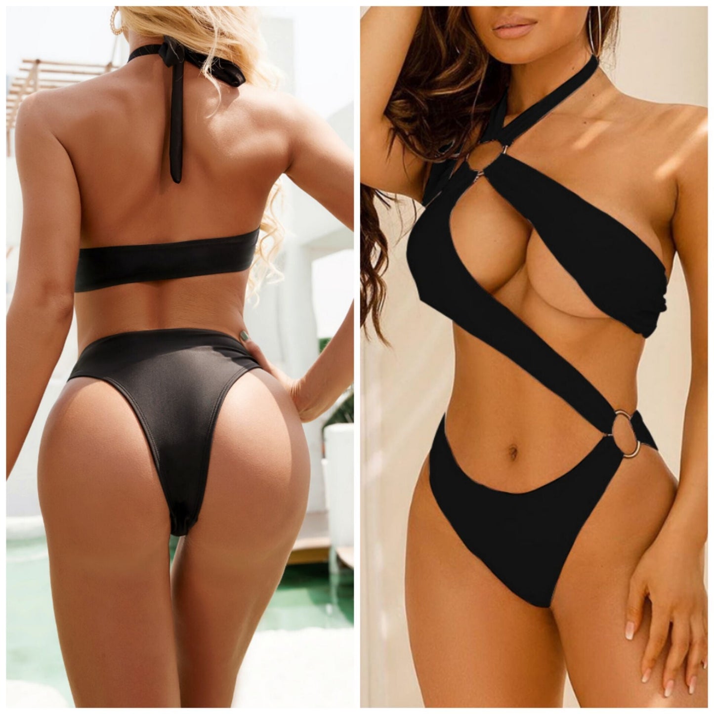 New Sexy Solid Color Multi-Color One-Piece Bikini Swimsuit