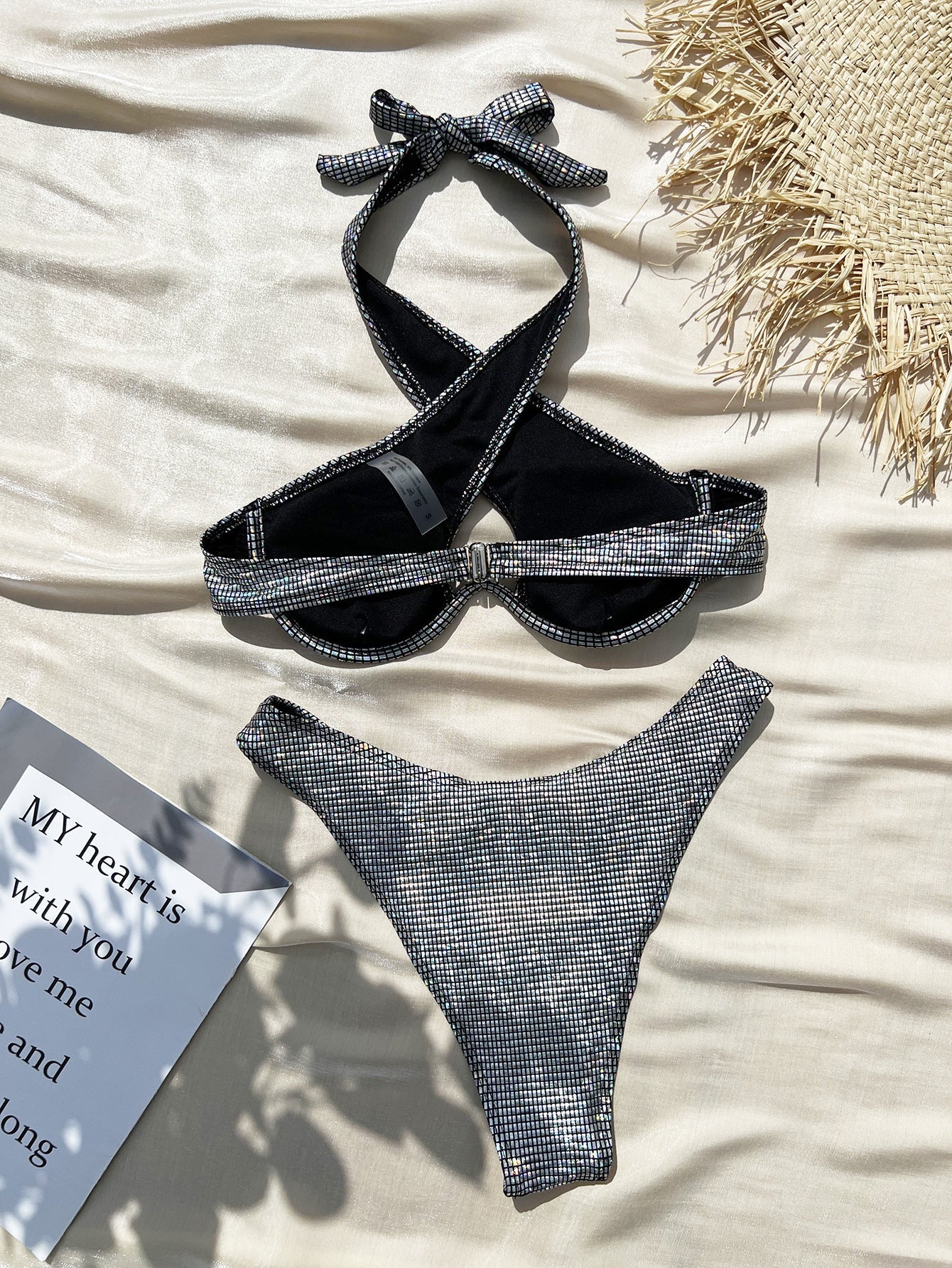 Women Seperated Swimwear Sexy Bronzing Steel Bracket Bikini Swimsuit Bikini