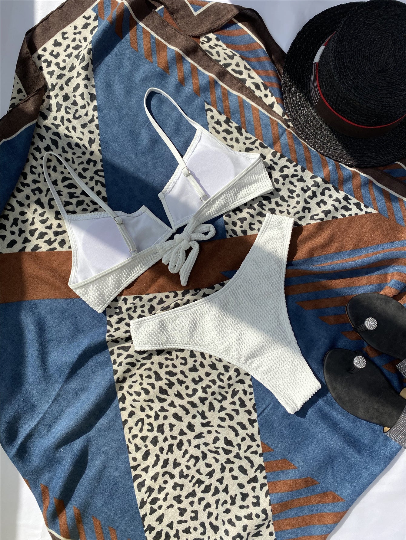 Women Seperated Swimwear V-neck Sexy Ring Bikini