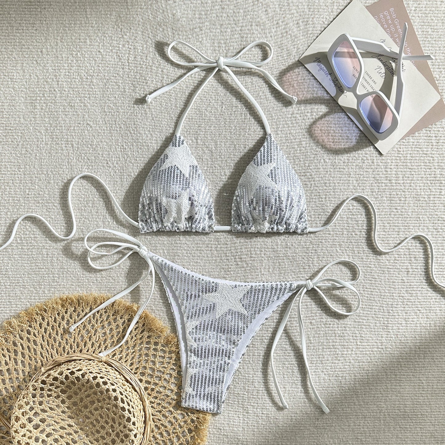 Sexy Star Sequ Split Swimwear Swimsuit Bikini Bikini