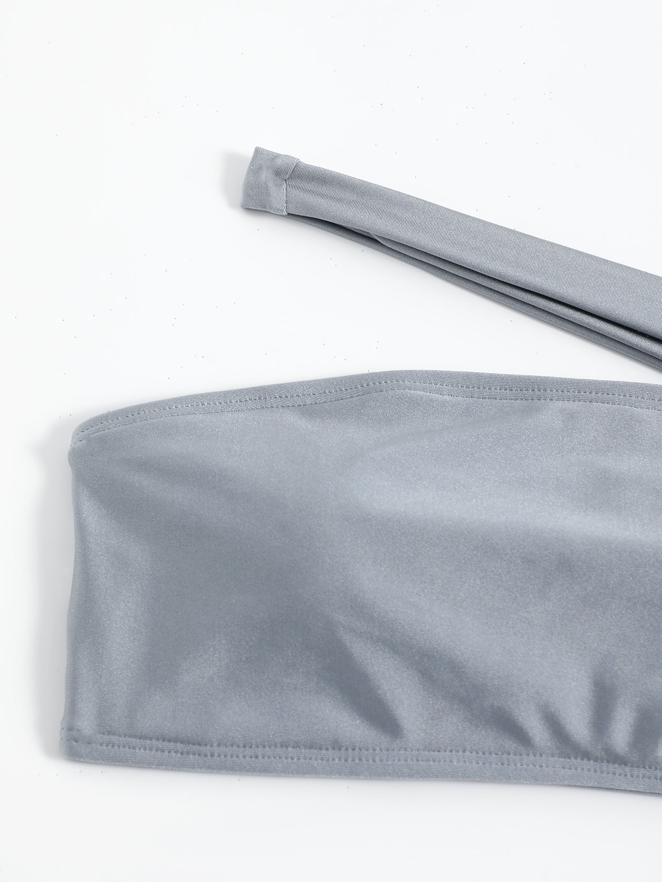 Swimsuit Women Bikini Solid Color Swimsuit Women Single Shoulder Sloping Shoulder Tube Top Bikini