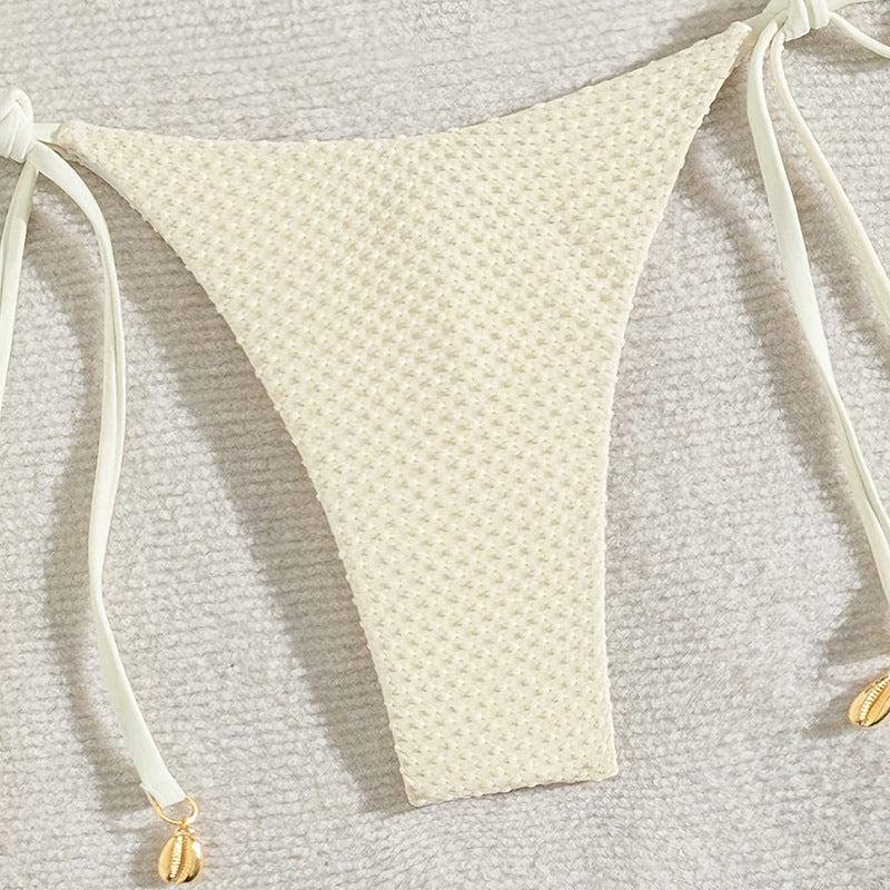 Solid Color Tied Bikini Split Swimsuit Women Beach Spring Swimsuit Bikini