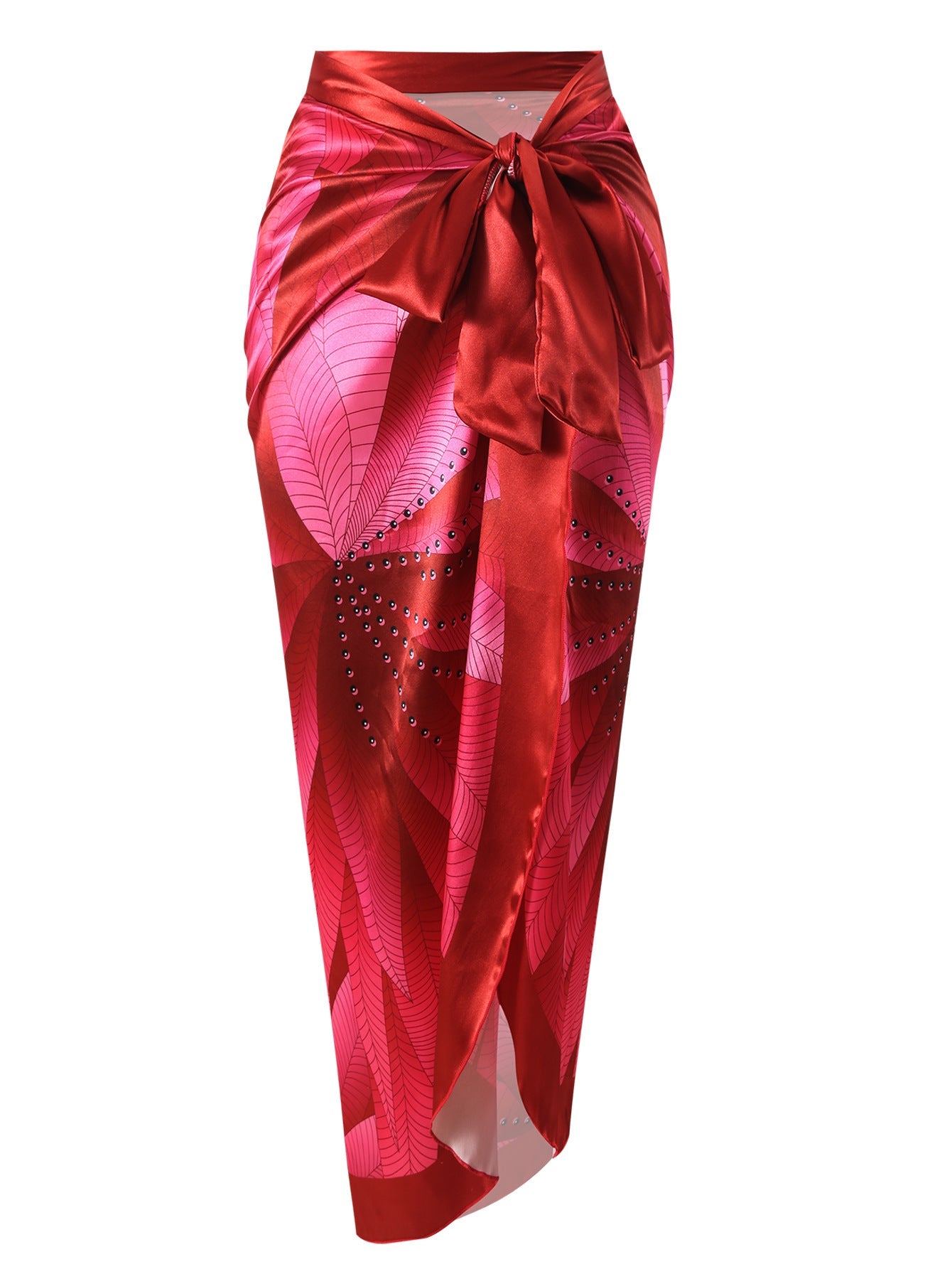 Conservative Swimsuit Digital Printed Belly Covered Halter Gauze Swimsuit for Women