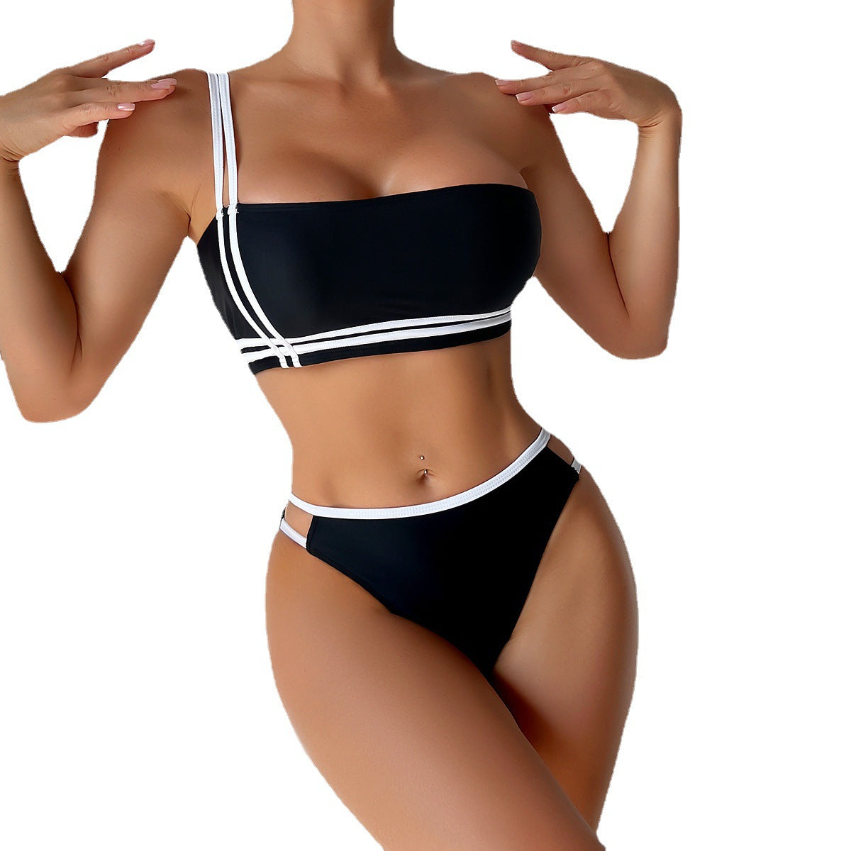 One Shoulder Sexy Split Swimsuit Women Bikini Beach Sexy Bikini Swimsuit