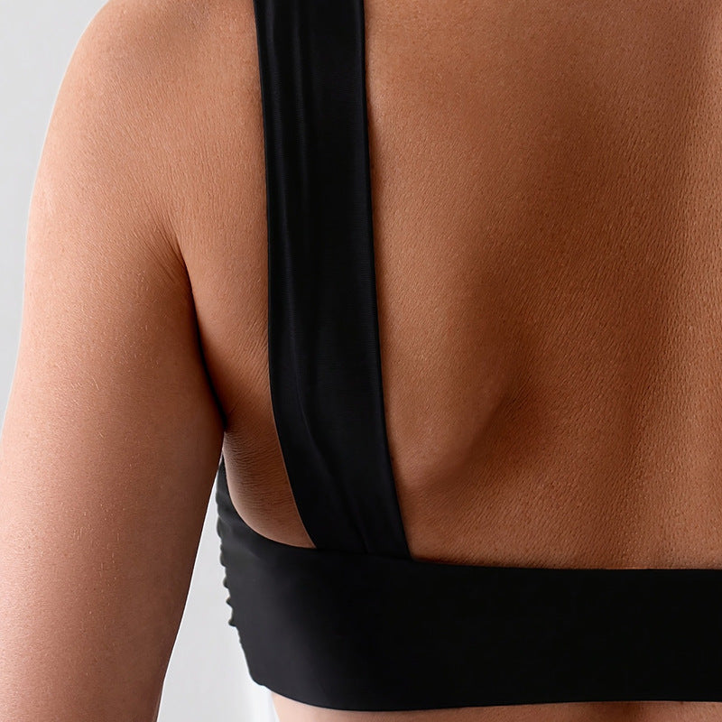 Solid Color Strap U Shaped Sexy Bikini Swimsuit Bikini Swimsuit Unlined Top