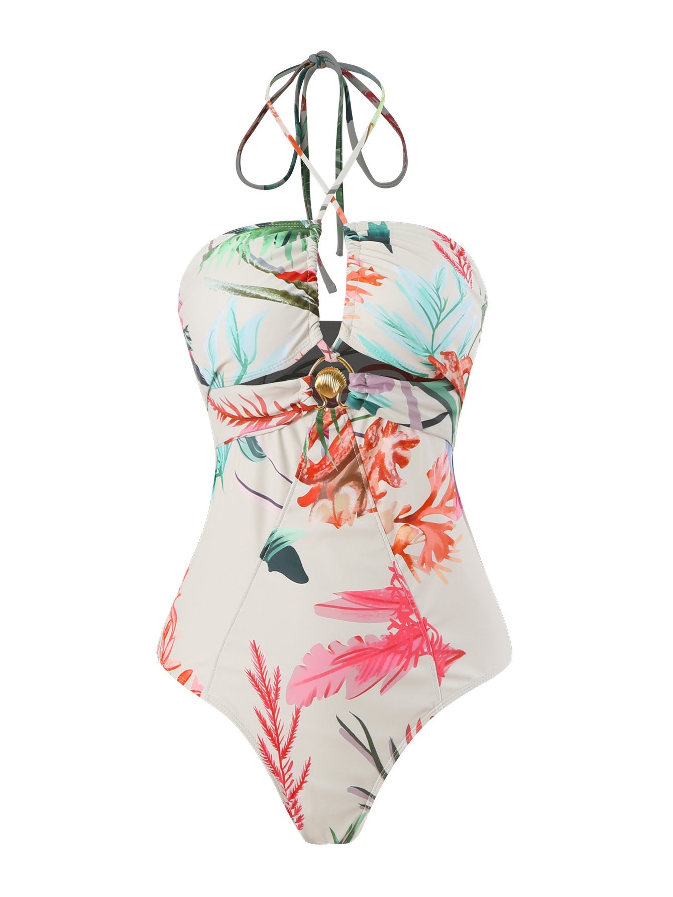 Bikini Digital Printed Two Piece Set Siamese Conservative Swimsuit for Women