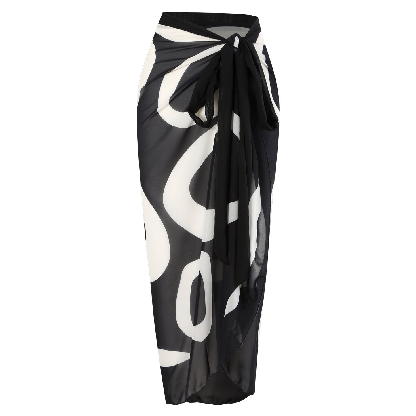 Retro Split Swimsuit Sexy One Shoulder Swimwear Chiffon Beach Skirt Set