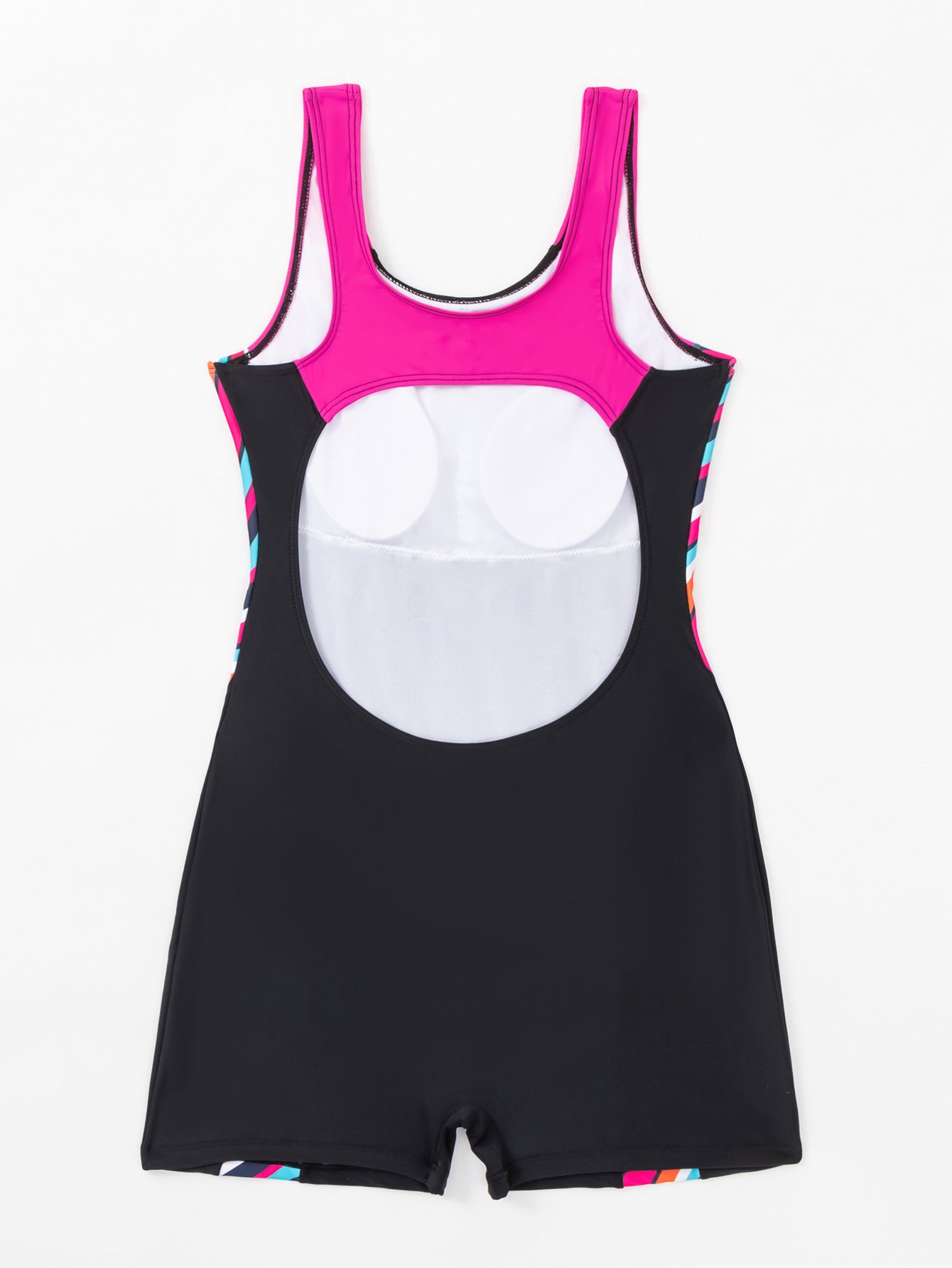 Competitive One Piece Swimsuit Color Matching Shorts Swimsuit One Piece Backless