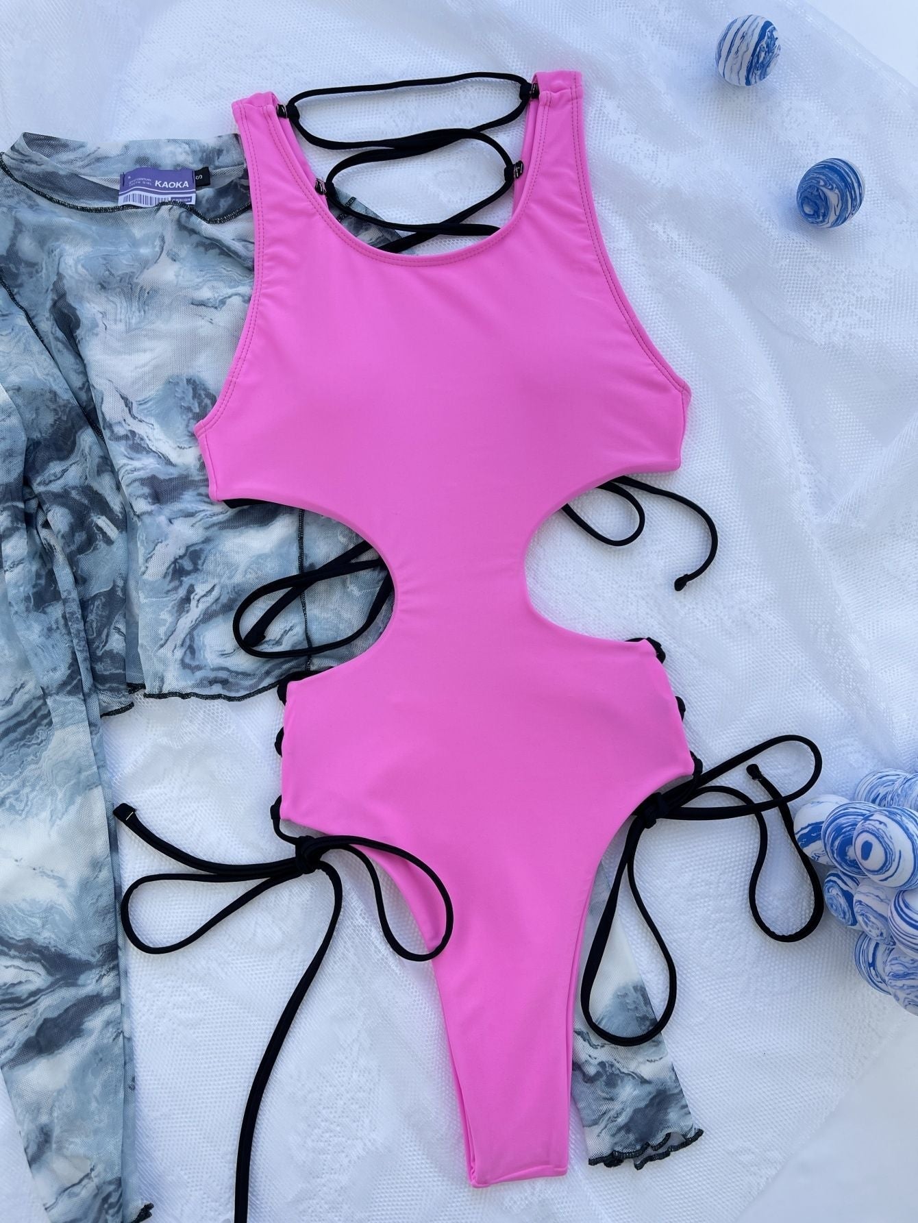 Sexy Swimsuit Drawstring Design Swimsuit