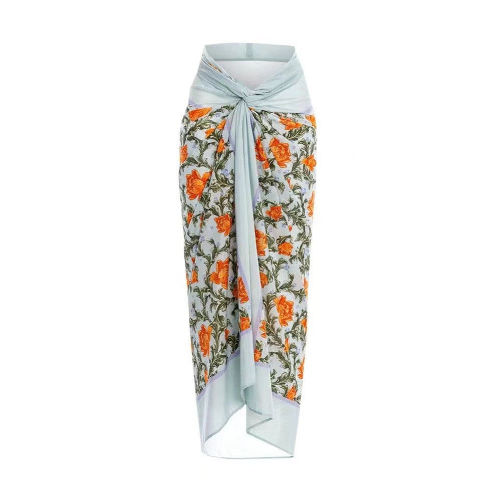 Lonkey French Two Sets Women Swimsuit Solid Color Flying Edge Cross Hollow Out Cutout-out Swimsuit Women