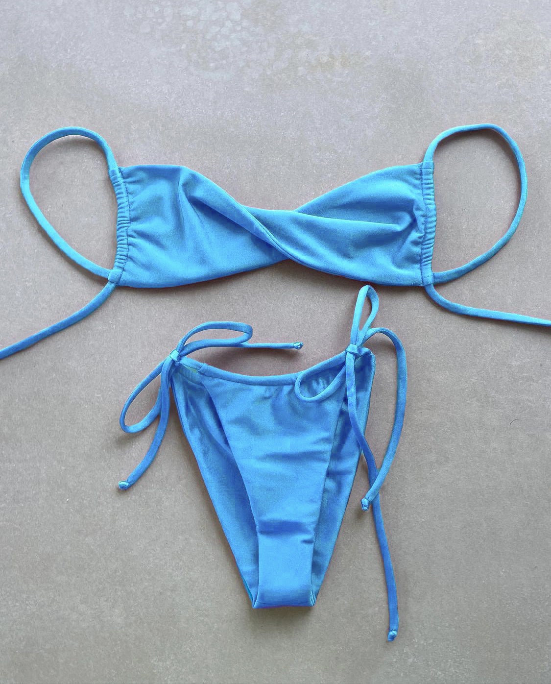 Solid Color Split Bikini Sexy Halter Sling Three Point Women Swimsuit