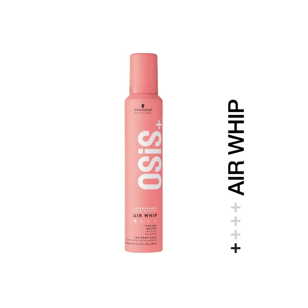 Schwarzkopf Osis Air Whip Volume and Hold Flexible Foam 200ml | Moist Hair Feel, Heat Protection