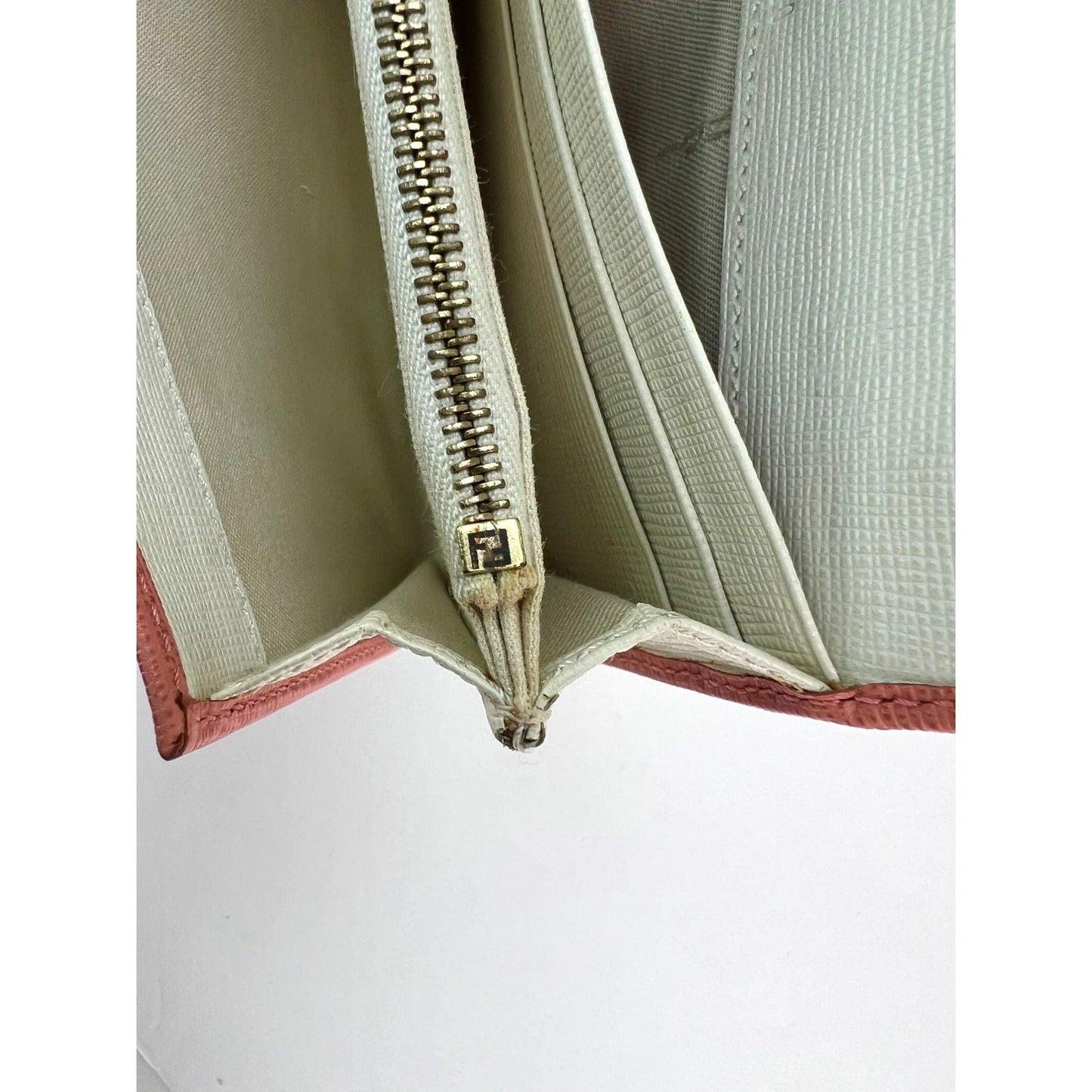 Fendi Continental Pink Leather Wallet Clutch