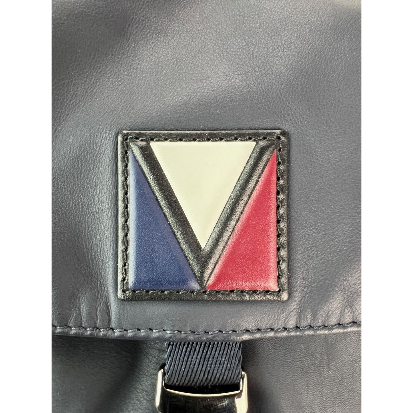 Louis Vuitton Calfskin Nylon V Line Pulse Navy Backpack Bag
