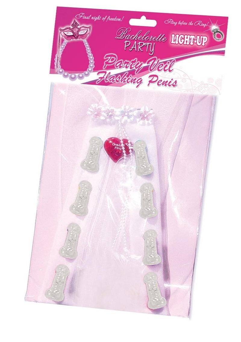 Bachelorette Party Light-Up Party Veil with Flashing Penis