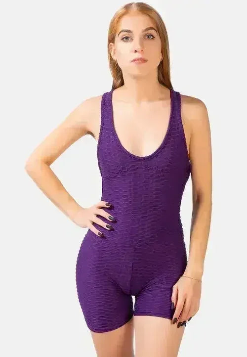 Back Cross Strap Yoga Jumpsuit – Moisture-Wicking 95% Polyester | Femstylo
