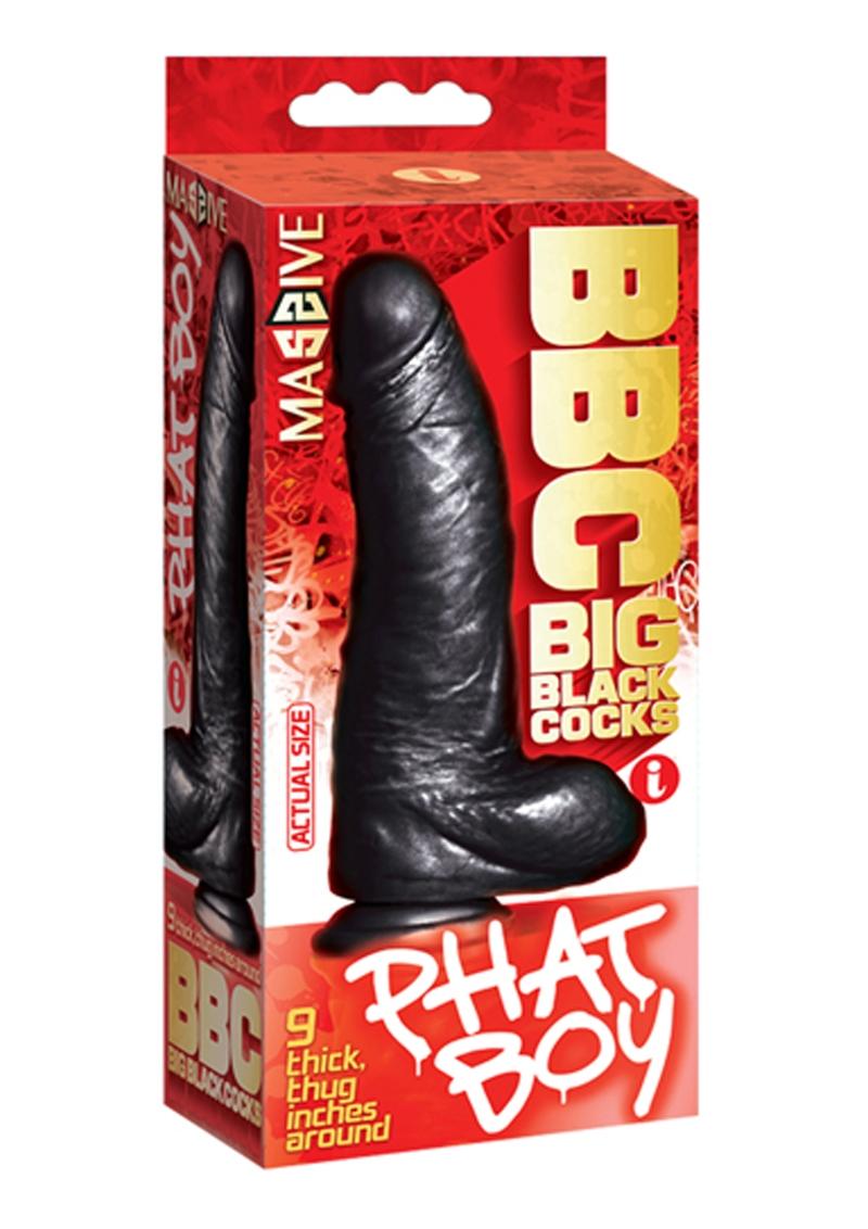 BBC Big Black Cock Phat Boy Realistic Dildo with Balls