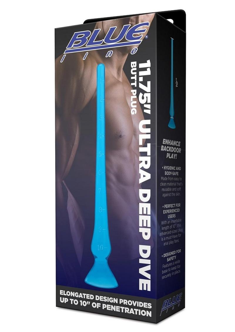 Blue Line Ultra Deep Dive Butt Plug Blue