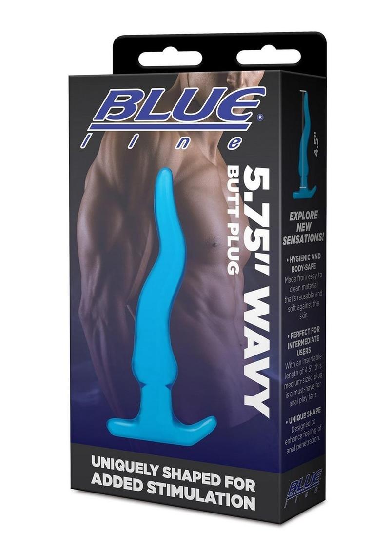 Blue Line Wavy Butt Plug Uniquely Shaped