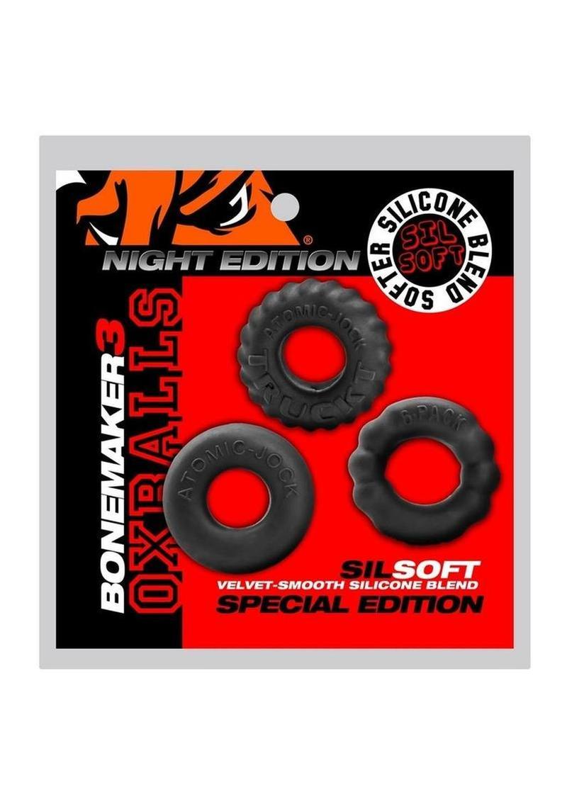Oxballs Bonemaker 3-Pack Silicone Black Cock rings