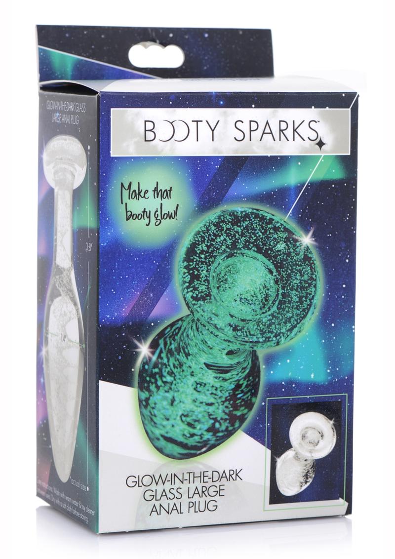 Booty Sparks Glow in the Dark Glass Anal Plug