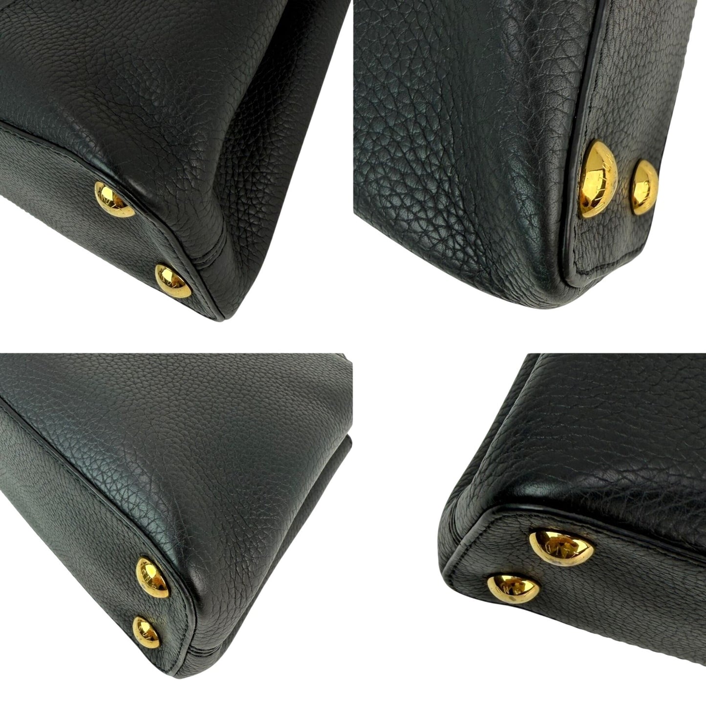 Louis Vuitton Taurillon Capucines Trapped Leopard BB Black Shoulder Bag