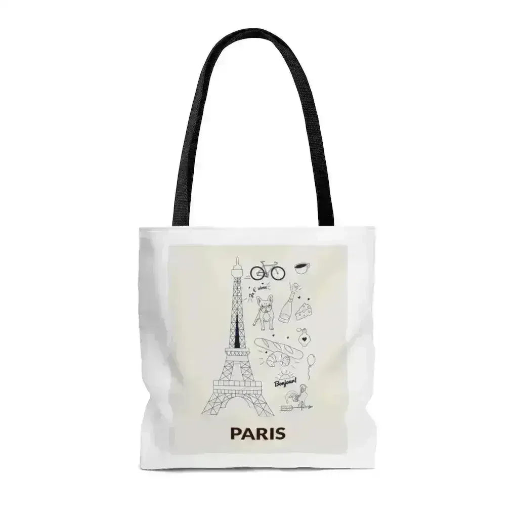 Paris Print Tote Bag - Durable Polyester Beach Bag | Femstylo