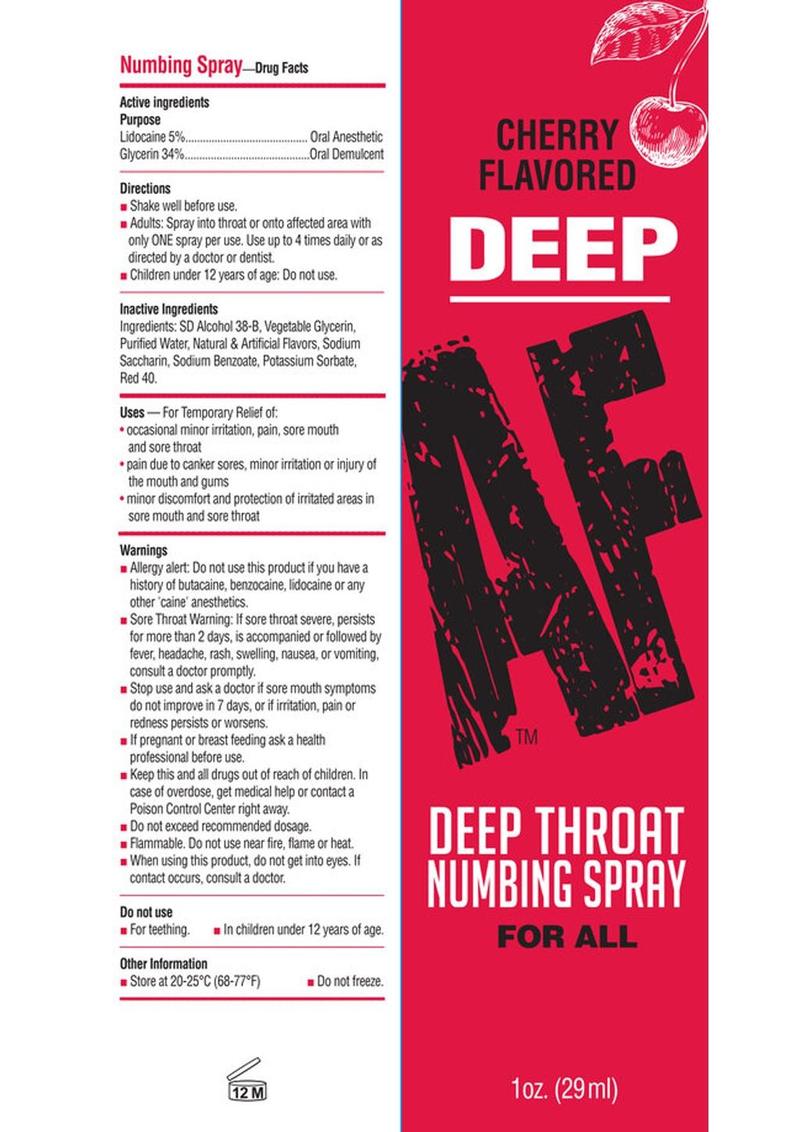 Deep AF Deep Throat Numbing Spray Cherry