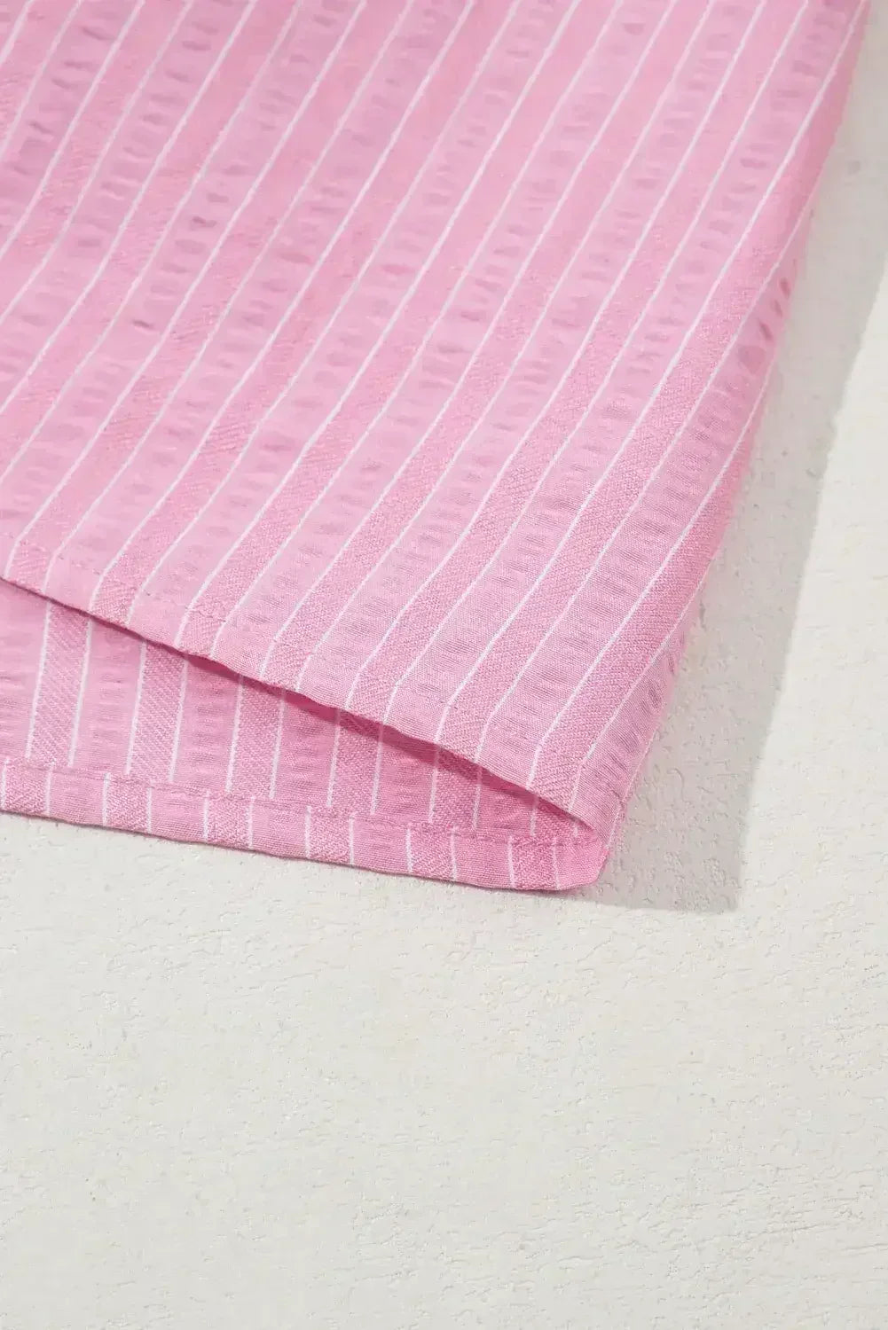 Pink Striped V Neck Puff Sleeve Frill Tiered Maxi Dress