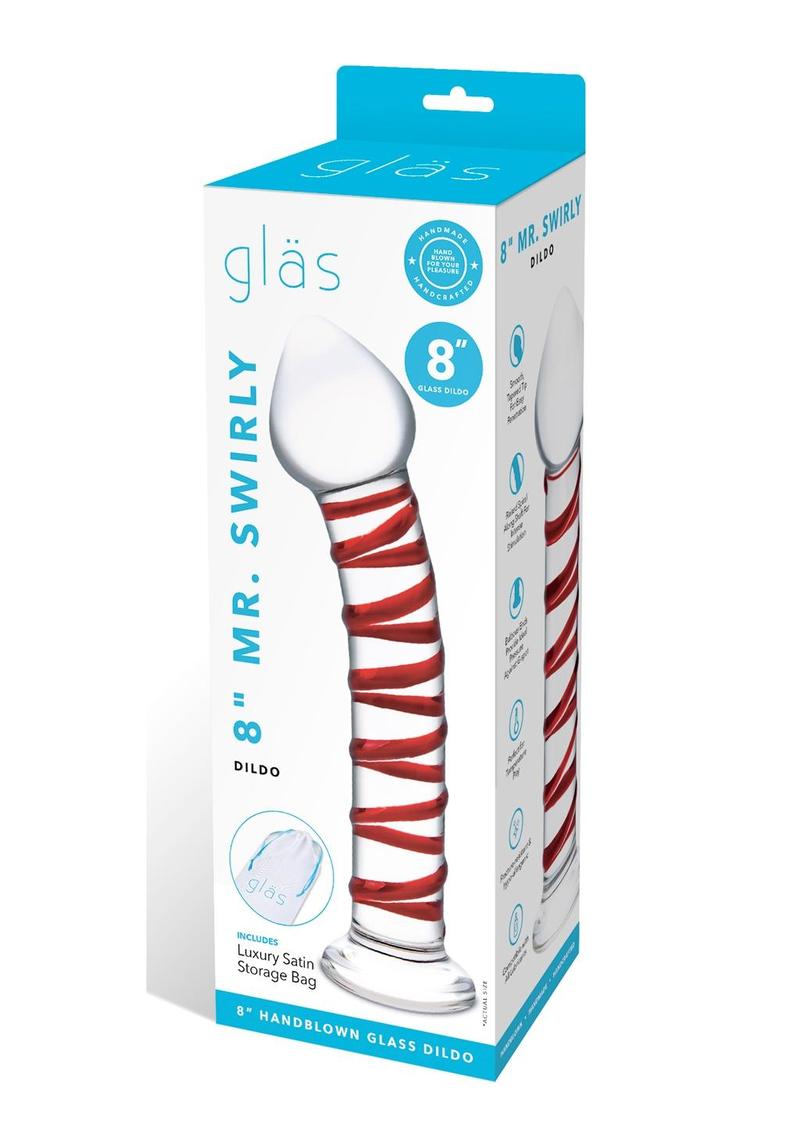 Glas Mr. Swirly Glass Dildo With Luxury Satin Storage Bag