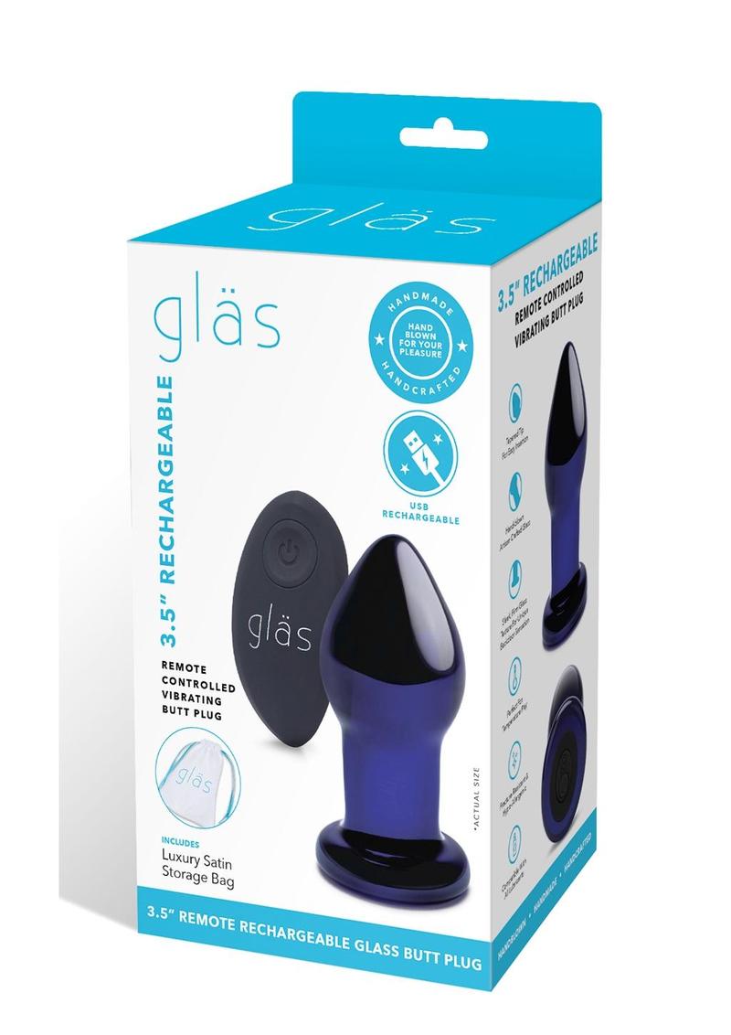 Gläs 3.5 Inch Rechargeable Vibrating Glass Butt Plug