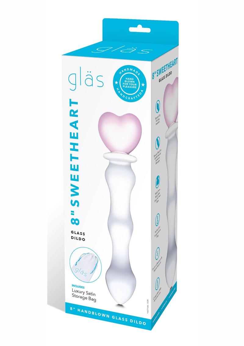 Glas Sweetheart Hand Blown Glass Dildo With Satin Storage Bag