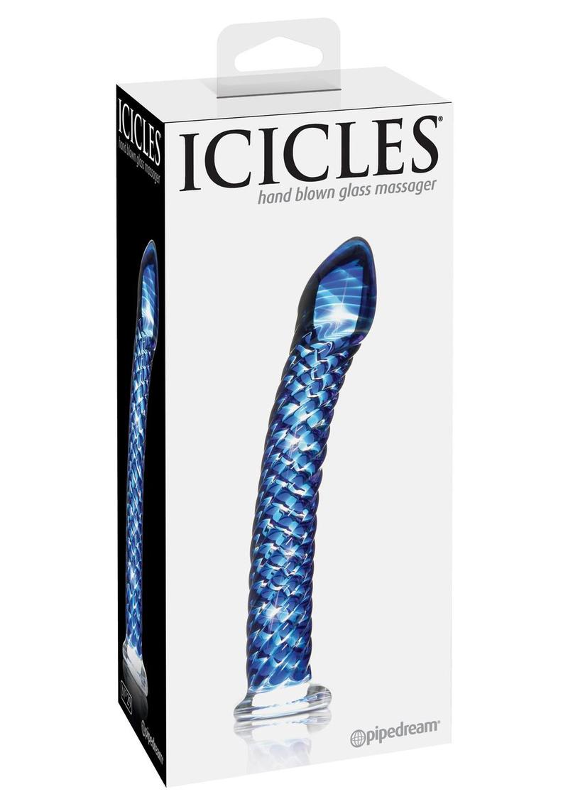 Icicles No. 29 Ribbed Glass G-Spot Temperature Play Dildo